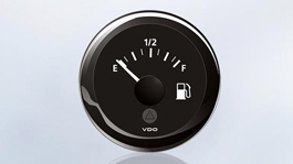 The ViewLine fuel level gauge (Input 240-33.5 Ω) provides information about the fuel level in the tank.