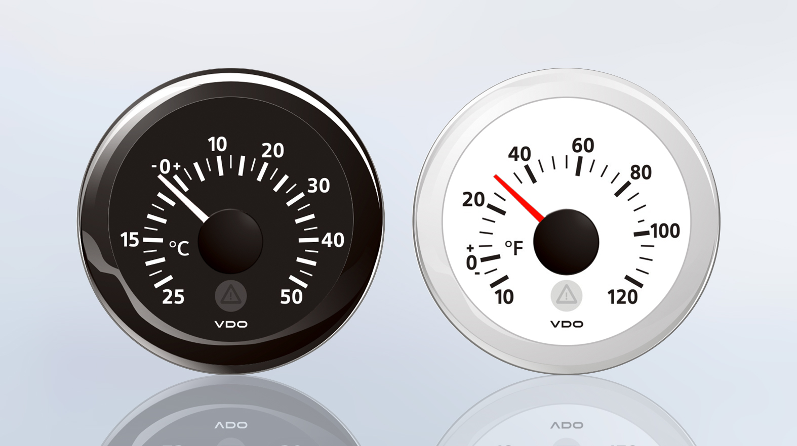 The ViewLine outside temperature gauge can display both the engine compartment temperature and the current air temperature.